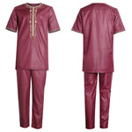 Men's Embroidered Dashiki Shirt & Trouser Set – African Heritage Style M250106