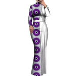 Elegant Dashiki Print Long Bodycon Dress for Special Occasions W250212