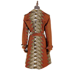 African Ankara Batik Print Cotton Trench Coat for Women W250211