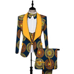 Dashiki 3-Piece Set for Men – Bold African Print Top, Vest & Trousers M250104