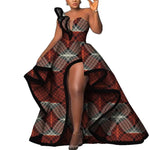 Ankara Floral Print Strapless Maxi Dress – African Party Style W250169