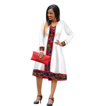 Elegant Ethiopian Print Maxi Dress – African Long Sleeve Robe W250185