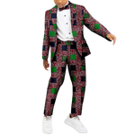 Boys African Patchwork Dashiki Outfit – 2 Piece Set with Shirt & Pants K250114