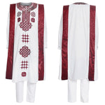 Embroidered Agbada Dashiki 3-Piece African Men's Suit Set M250174