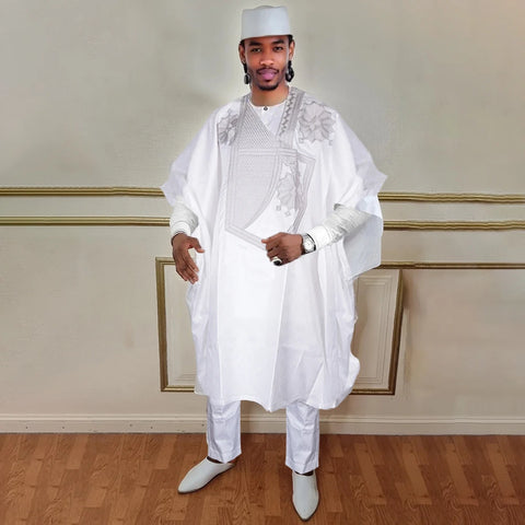 Royal Blue African Agbada Dashiki 3-Piece Men's Formal Set M250224