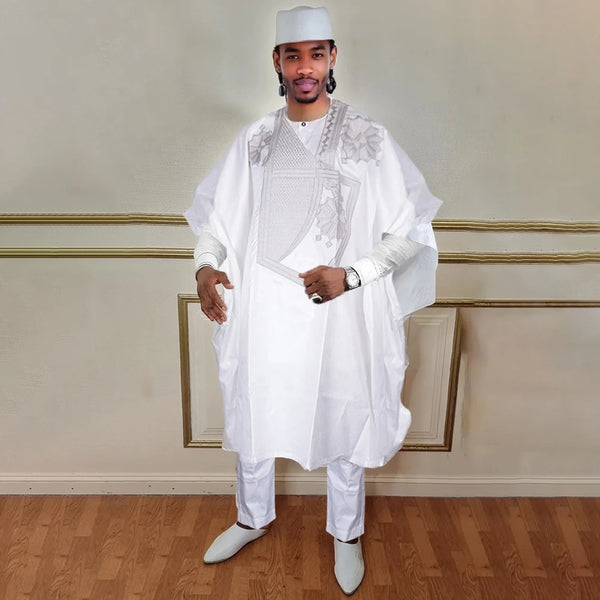 Royal Blue African Agbada Dashiki 3-Piece Men's Formal Set M250224