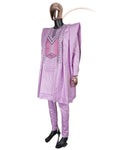 Elegant African Agbada Dashiki Formal 3-Piece Suit for Men M250223