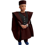 Boys' African Print 3-Piece Set – Shirt, Pants & Hat K250115
