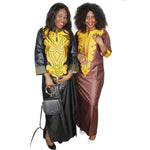 Elegant African Embroidered Long Dress for Women in Soft Fabric W250136
