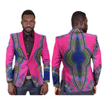 Men's African Dashiki Print Single Button Blazer Jacket M250120