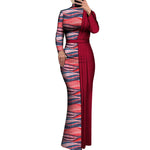 Elegant Dashiki Print Long Bodycon Dress for Special Occasions W250212