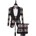 Dashiki 3-Piece Set for Men – Bold African Print Top, Vest & Trousers M250104