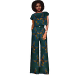 Vibrant African Print Crop Top & Pants Set for Women W250204