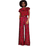 Vibrant African Print Crop Top & Pants Set for Women W250204