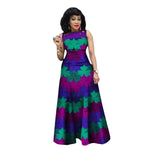 Vibrant African Print Sleeveless Maxi Dress for Women W250192