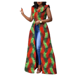 Vibrant Ankara Print Maxi Dress – Sleeveless African Cotton Gown W250202