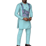 Elegant African Print Men's 2-Piece Set – Robe & Pants M250191