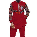 Men’s African Dashiki 2-Piece Cotton Set – Long Sleeve Shirt & Pants M250163