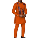 Elegant African Print Men's 2-Piece Set – Robe & Pants M250191