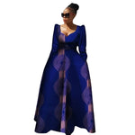 Elegant African Maxi Dress with Full Sleeves & Vibrant Prints W250172