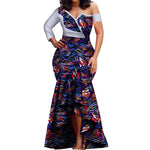 Spring Dashiki Lace Patchwork African Dress for Women W250190
